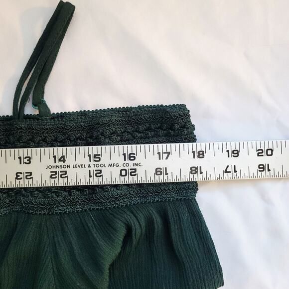 Purple Snow Romper Dark Green Textured and Lace Accents Off-Shoulder Medium - Picture 3 of 7